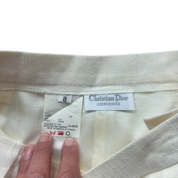 Vintage Christian Dior Elegant Cream Women's Skirt Size 8 With Pockets! - Picture 7 of 14